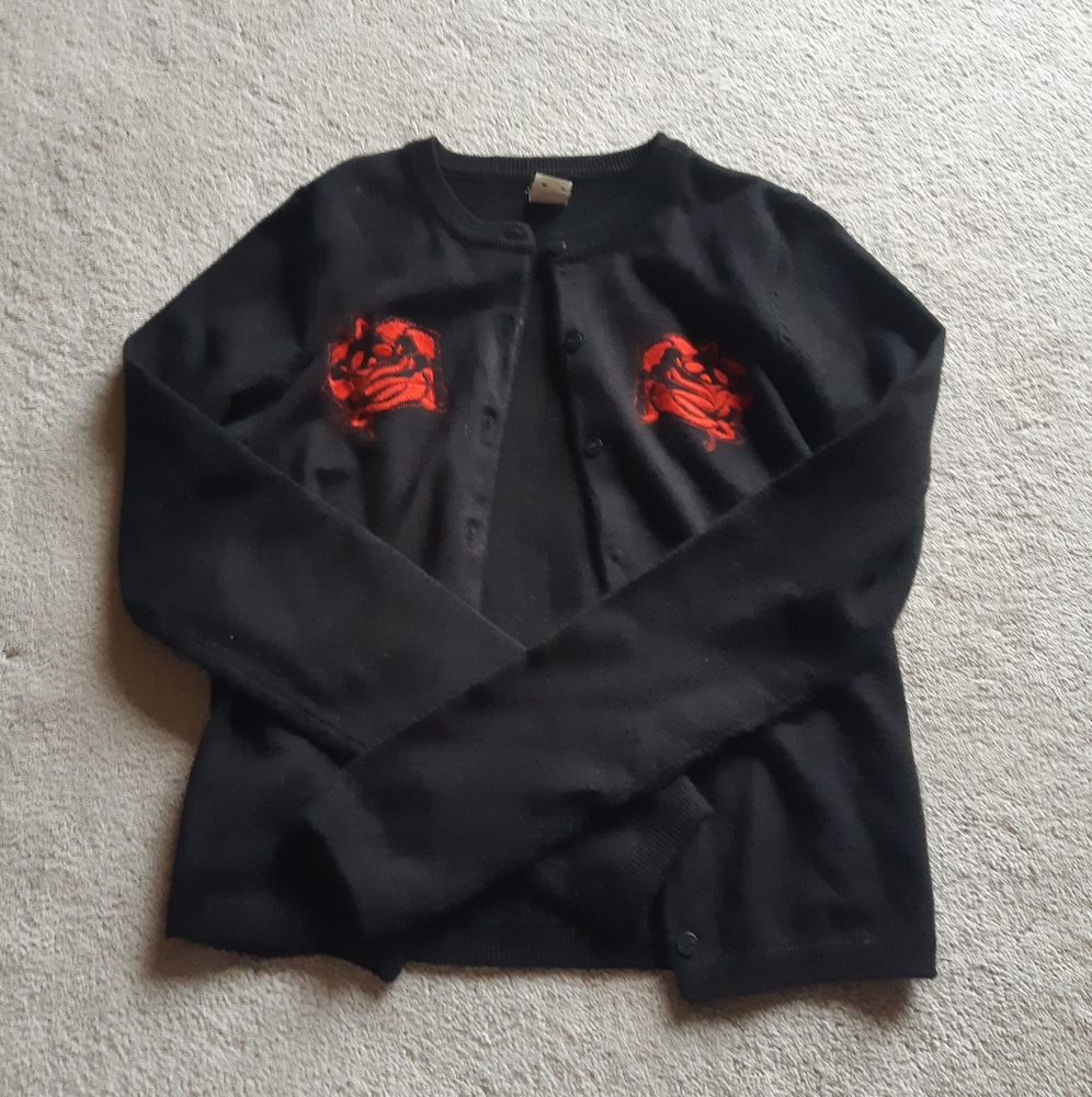 Black button-up cardigan